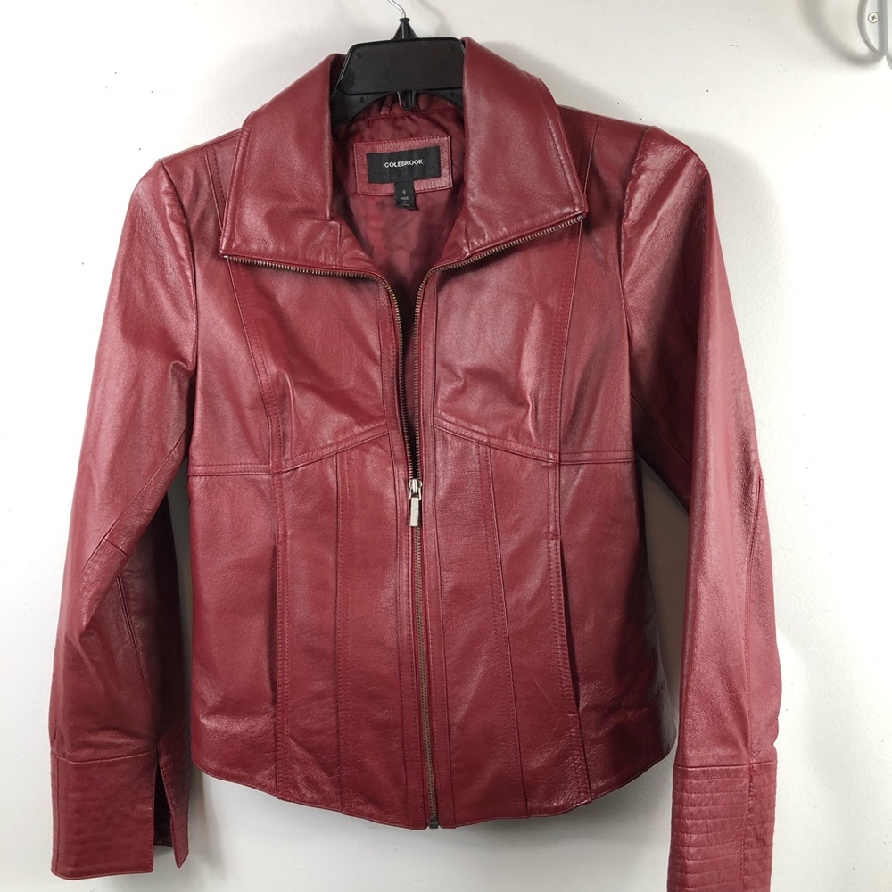 COLEBROOK - SM -Burgundy/Red Blend  Leather Jacket